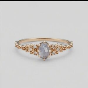 370. Labradorite olive tree leaf ring 925 sterling silver